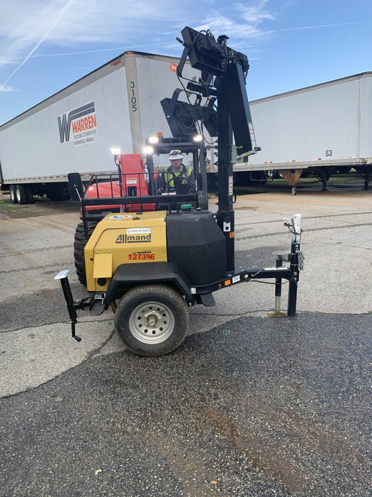 2021 Allmand NLV3GR (4) LED Light Fixture 350W, 23' Vertical Mast, 3kW Prime, Towable, Deep Sea L401, Leveling Jacks, Yanmar T4F 5.8hp