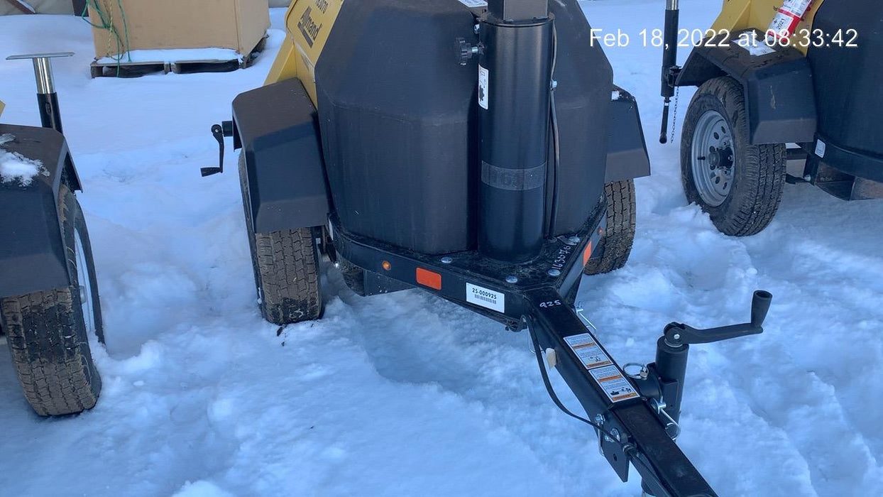 2021 Allmand NLV3GR (4) LED Light Fixture 350W, 23' Vertical Mast, 3kW Prime, Towable, Deep Sea L401, Leveling Jacks, Yanmar T4F 5.8hp