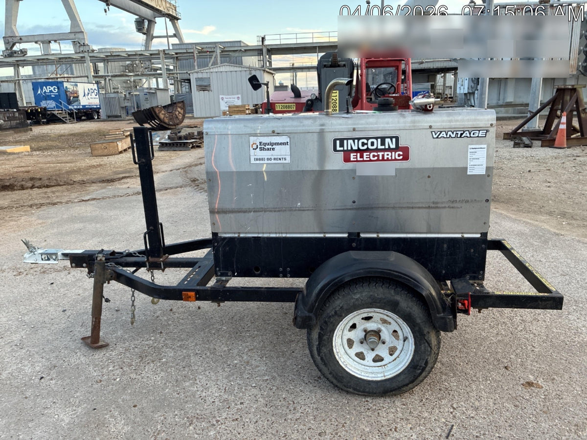 2019 Lincoln Electric Vantage 322 Ready-Pak 3, Two Wheel Trailer, Fender and Light Kit, Cable Rack