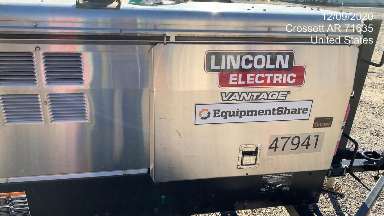 2019 Lincoln Electric Vantage 322 Ready-Pak 3, Two Wheel Trailer, Fender and Light Kit, Cable Rack