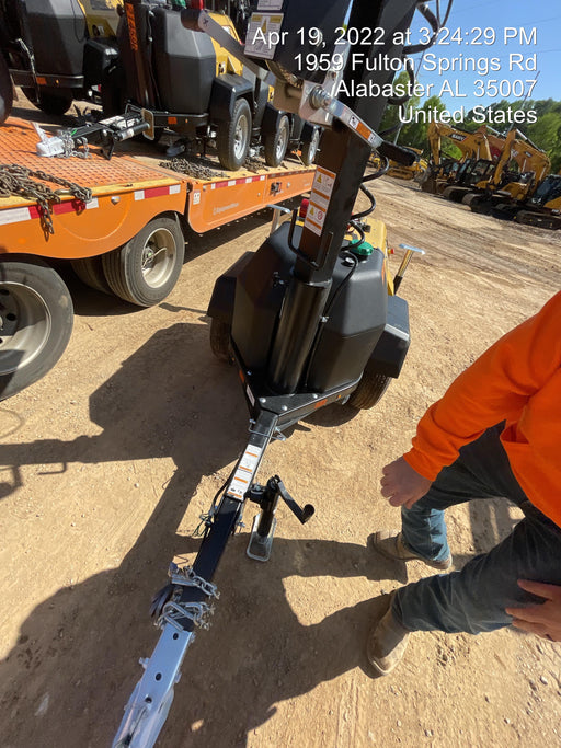 2022 Allmand NLV3GR (4) LED Light Fixture 350W, 23' Vertical Mast, 3kW Prime, Towable, Deep Sea L401, Leveling Jacks, Yanmar T4F 5.8hp