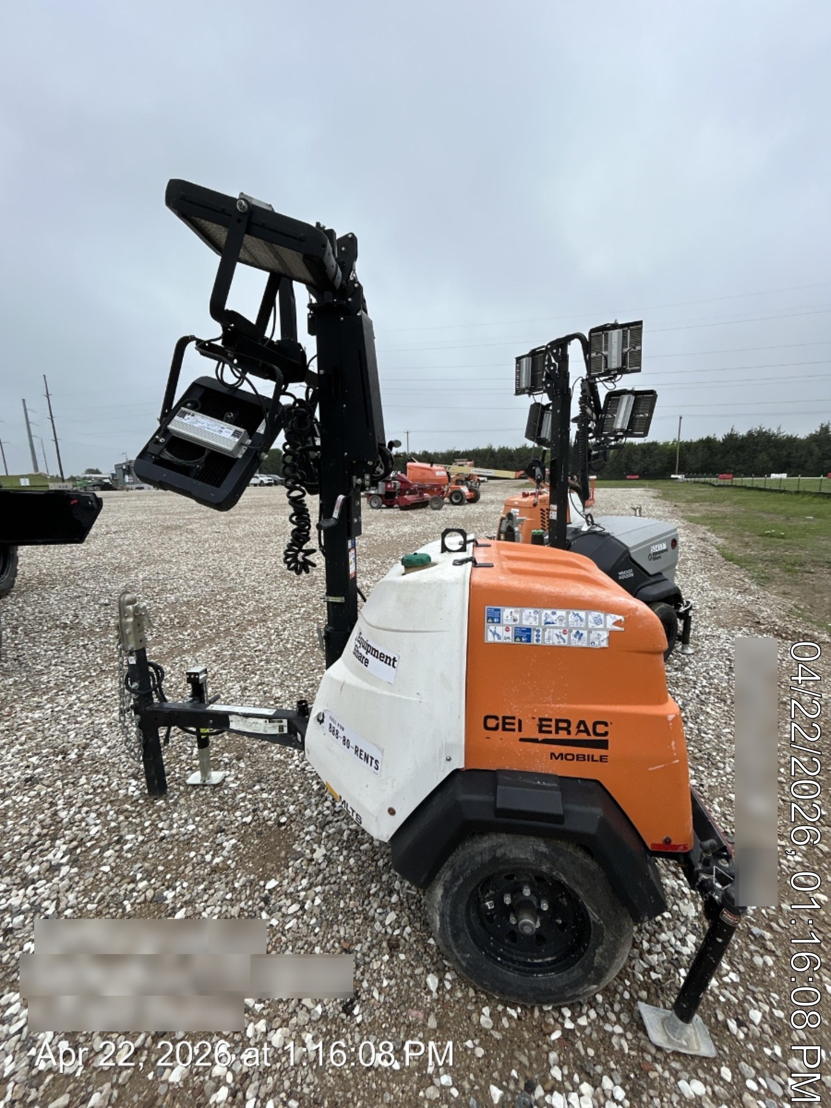 2023 Generac MLT2 Diesel, Flex Switch 120V Input, Powerzone Controller, 
(4) 320W LED Lights, 4kW Generator, 39.9 Gal Fuel Tank, 2" Ball, T3