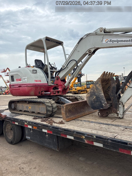 2019 Takeuchi TB240 Takeuchi TB240 Canopy w/Rubber Tracks, Auxiliary Hydraulics, Manual QC, Hydraulic Thumb, 12/18/24" Buckets
