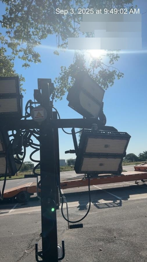 2022 Allmand NLV3GR (4) LED Light Fixture 350W, 23' Vertical Mast, 3kW Prime, Towable, ES Decals, T3