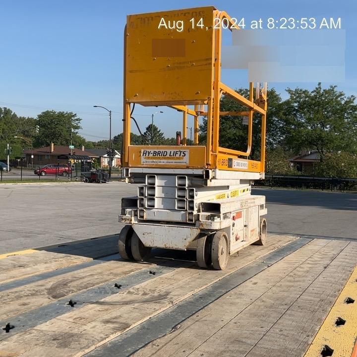 Custom Equipment HB-1430 <ul>
 <li>Hy-Brid Scissor Lift</li>
  <li>Platform capacity up to 670 lbs.</li>
  <li>Working height up to 20 ft</li>
  <li>Weighs under 1,700 lbs.</li>
  <li>Non-marking wheels </li>
</ul>