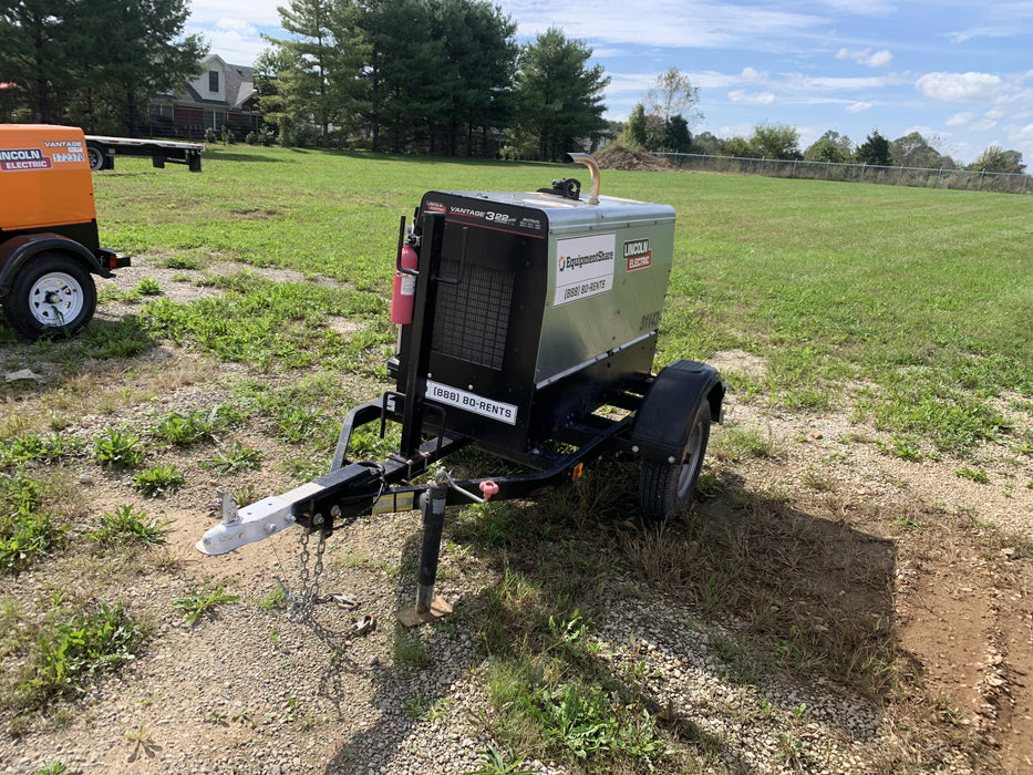 2019 Lincoln Electric Vantage 322 Welder Ready-Pak 3, Two wheel trailer, Fender and Light kit, Cable Rack