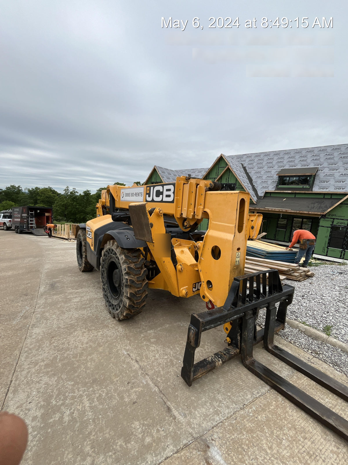 2019 JCB 510-56 Open ROPS, 74 HP, Solid Tires, Worklights, Beacon, Aux Hydraulics, Lifting Eye, 60" Carriage/60" Forks