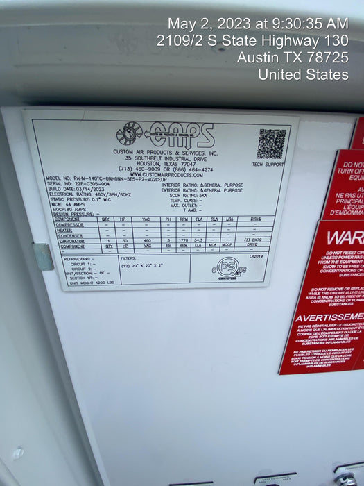 2023 CAPS PAHV-140TC-0NN0NN-5E5-P2-VG2CEUP