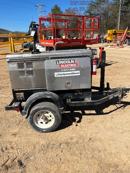 2019 Lincoln Electric Vantage 322 Welder Ready-Pak 3, Two wheel trailer, Fender and Light kit, Cable Rack