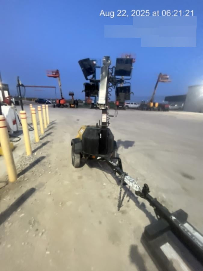 2022 Allmand NLV3GR (4) LED Light Fixture 350W, 23' Vertical Mast, 3kW Prime, Towable, Deep Sea L401, Leveling Jacks, Yanmar T4F 5.8hp