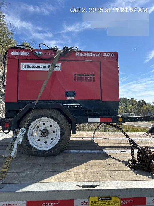 2023 Shindaiwa DGW400MDL Kubota D902 Engine, 23 HP, Dual Op Welder, Wire, Arc, Droop Stick, Tig, and CC Stick Functionality, Simulphase, 3 Phase and 1 Phase Gen Output, Single Axle NB Trlr, Slr Trckl Chrg 12V 12W, Fire Ext