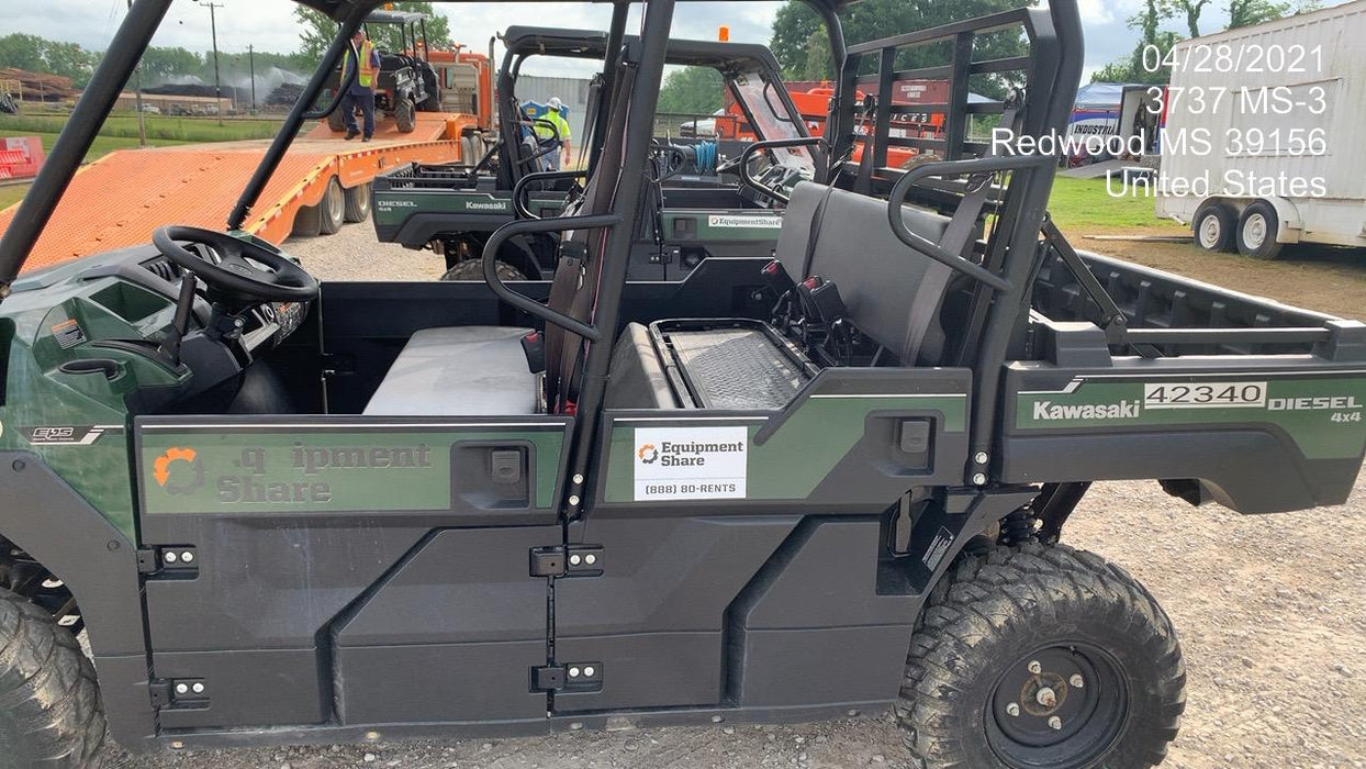 2019 Kawasaki Mule PRO-DXT Standard Options, Backup Alarm, Beacon, Plastic Hard Top, Poly Windshield, Horn Kit