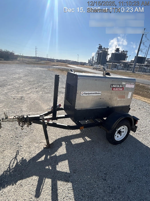 2019 Lincoln Electric Vantage 322 Ready-Pak 3, Two Wheel Trailer, Fender and Light Kit, Cable Rack