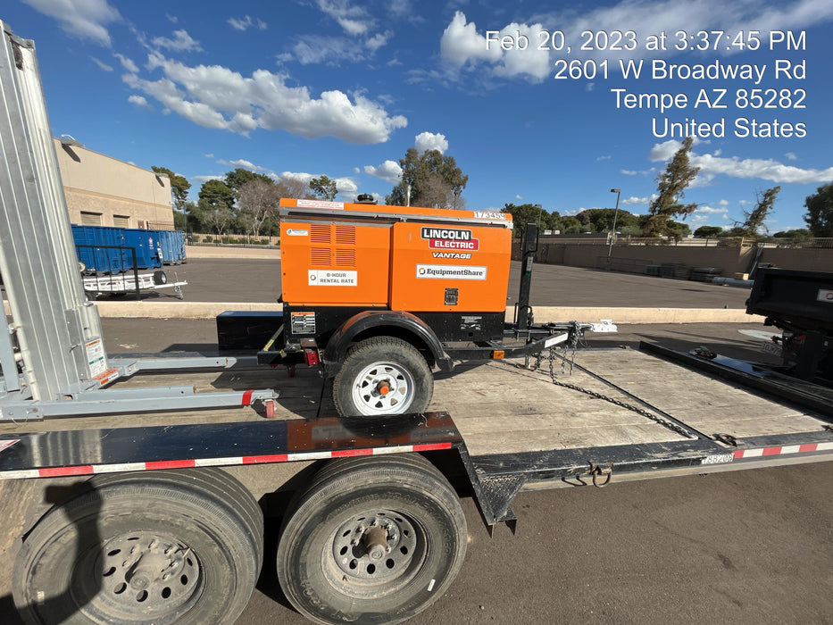 2021 Lincoln Electric Vantage 322 Vantage 322 Ready Pak 3 w/ Decals, ORANGE (includes trailer, cable rack, fender light kit) NO Telematics
