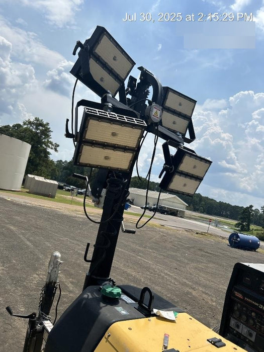 2022 Allmand NLV3GR (4) LED Light Fixture 350W, 23' Vertical Mast, 3kW Prime, Towable, Deep Sea L401, Leveling Jacks, Yanmar T4F 5.8hp