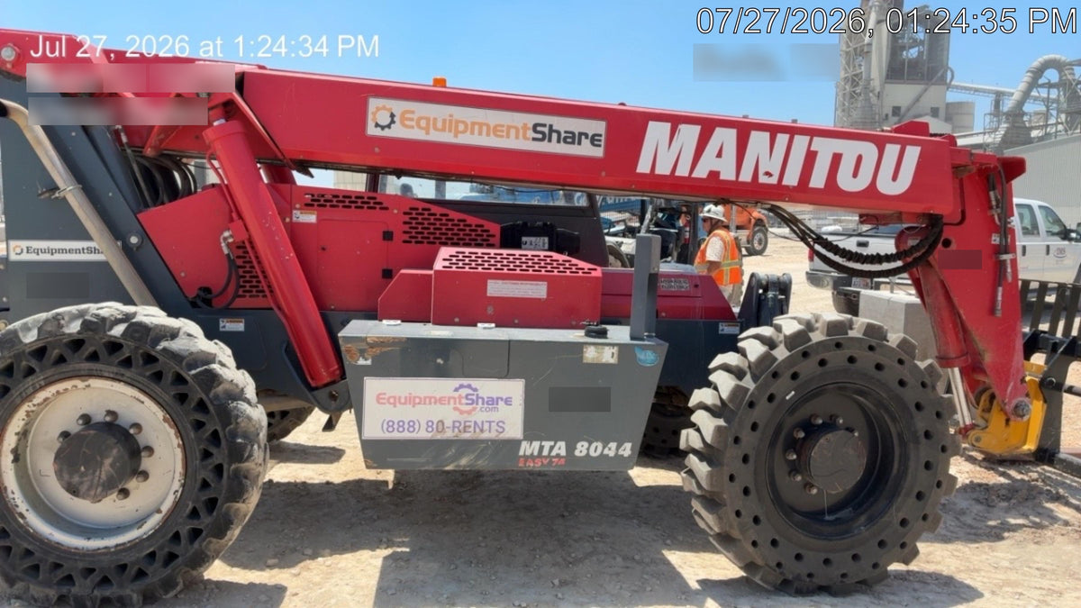 2018 Manitou MTA8044 MTA 8044 - 74 HP T4, Canopy, Worklights/Strobe, Beacon, 66" Carriage, 48" Forks, Solid Tires, Lift Hook, Aux Hydraulics