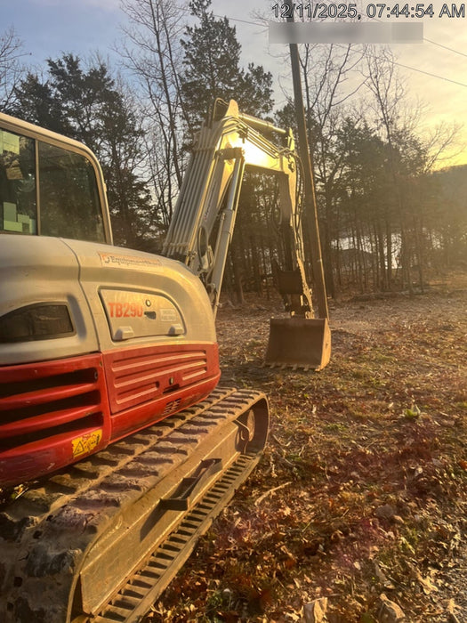 2019 Takeuchi TB290 Cab/Heat/AC Rubber tracks, Dozer blade, Travel alarm, Auxiliary hydraulics Manual QC, Hydraulic thumb, 18", 24", and 36" Buckets