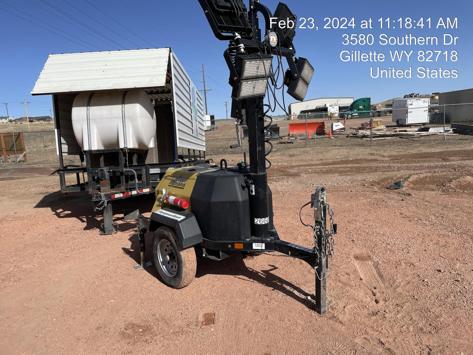 2022 Allmand NLV3GR (4) LED Light Fixture 350W, 23' Vertical Mast, 3kW Prime, Towable, ES Decals, T3