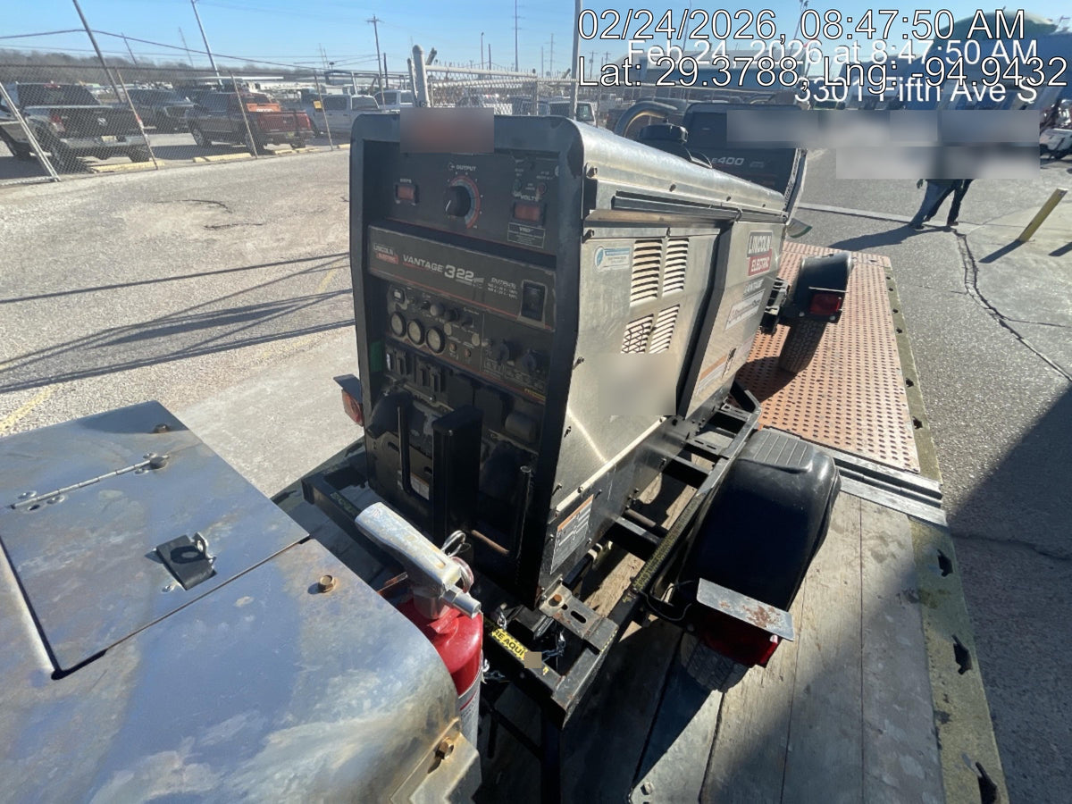2019 Lincoln Electric Vantage 322 Ready-Pak 3, Two Wheel Trailer, Fender and Light Kit, Cable Rack