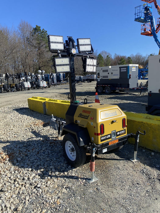 2021 Allmand NLV3GR (4) LED Light Fixture 350W, 23' Vertical Mast, 3kW Prime, Towable, Deep Sea L401, Leveling Jacks, Yanmar T4F 5.8hp