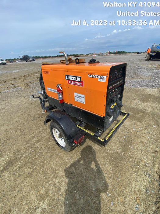 2021 Lincoln Electric Vantage 322 Vantage 322 Ready Pak 3 w/ Decals, ORANGE (includes trailer, cable rack, fender light kit) NO Telematics