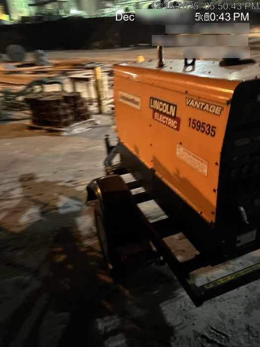 2021 Lincoln Electric Vantage 322 Vantage 322 Ready Pak 3 w/ Decals, ORANGE (includes trailer, cable rack, fender light kit) NO Telematics