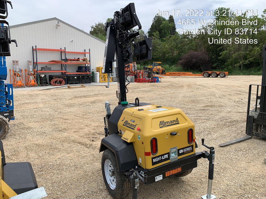 2021 Allmand NLV3GR (4) LED Light Fixture 350W, 23' Vertical Mast, 3kW Prime, Towable, Deep Sea L401, Leveling Jacks, Yanmar T4F 5.8hp