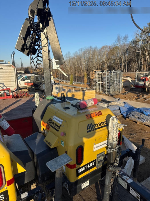 2021 Allmand NLV3GR (4) LED Light Fixture 350W, 23' Vertical Mast, 3kW Prime, Towable, Deep Sea L401, Leveling Jacks, Yanmar T4F 5.8hp