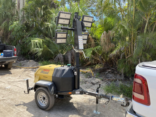 2022 Allmand NLV3GR (4) LED Light Fixture 350W, 23' Vertical Mast, 3kW Prime, Towable, ES Decals, T3