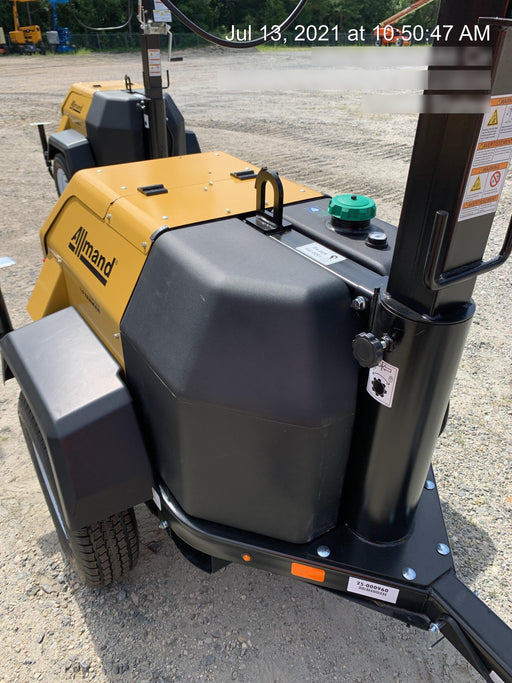 2021 Allmand NLV3GR (4) LED Light Fixture 350W, 23' Vertical Mast, 3kW Prime, Towable, Deep Sea L401, Leveling Jacks, Yanmar T4F 5.8hp