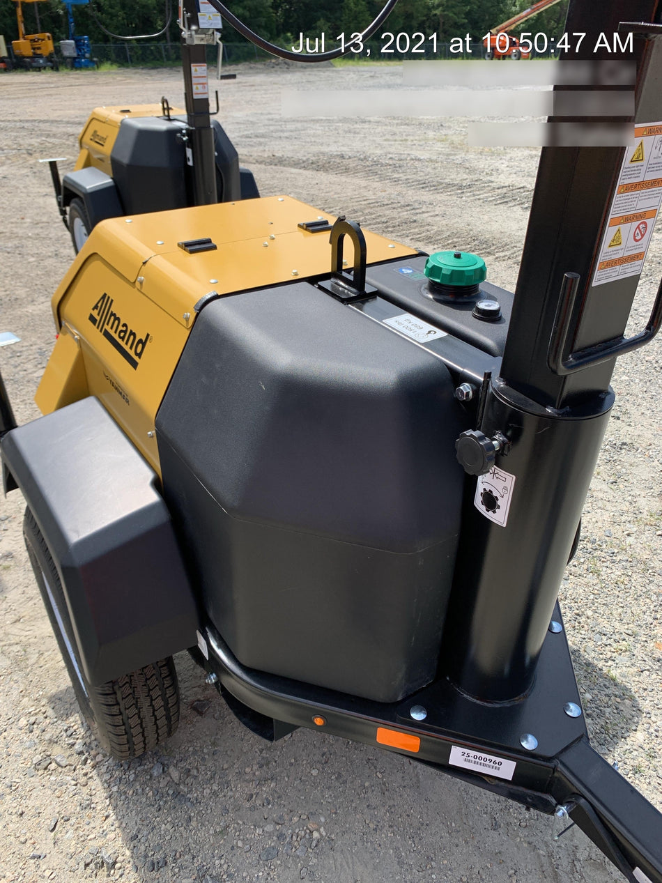 2021 Allmand NLV3GR (4) LED Light Fixture 350W, 23' Vertical Mast, 3kW Prime, Towable, Deep Sea L401, Leveling Jacks, Yanmar T4F 5.8hp