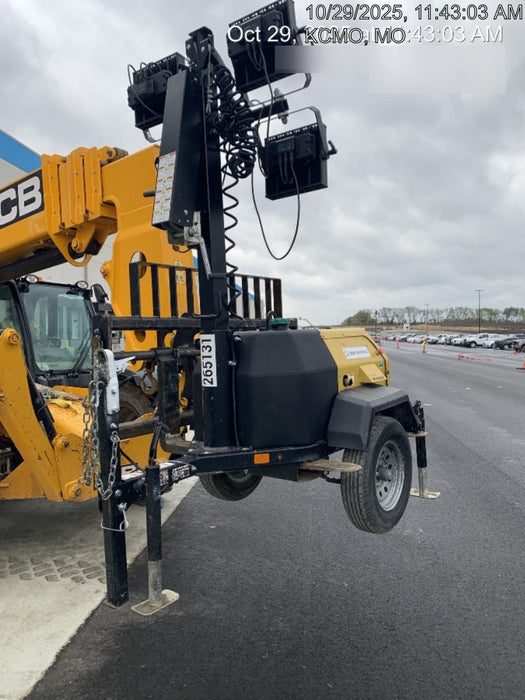 2022 Allmand NLV3GR (4) LED Light Fixture 350W, 23' Vertical Mast, 3kW Prime, Towable, ES Decals, T3