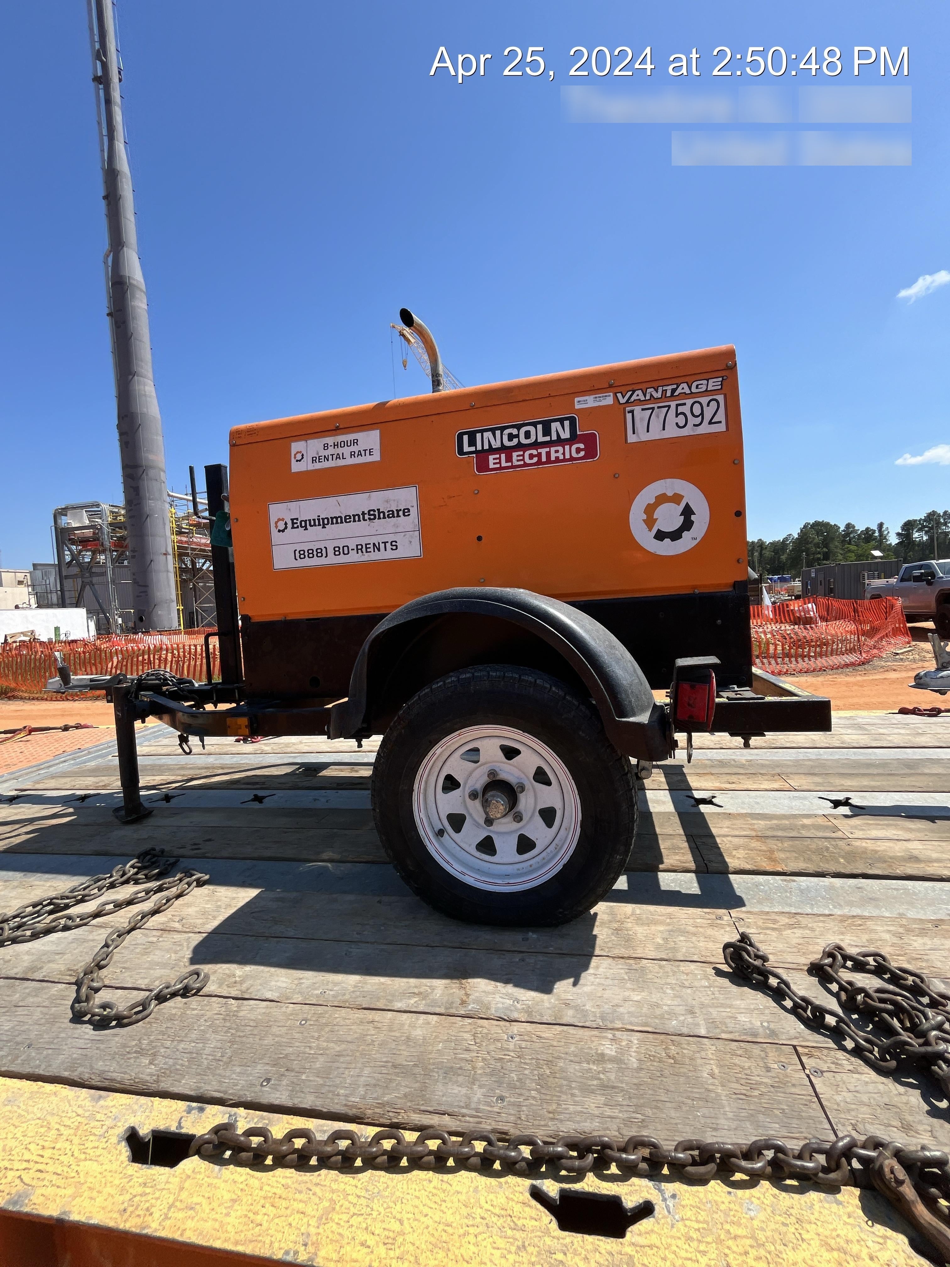 2021 Lincoln Electric Vantage 322 Vantage 322 Ready Pak 3 w/ Decals, ORANGE (includes trailer, cable rack, fender light kit) NO Telematics