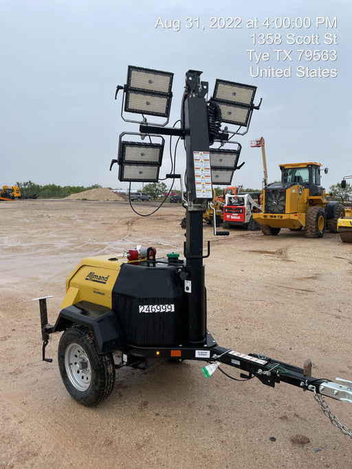 2022 Allmand NLV3GR (4) LED Light Fixture 350W, 23' Vertical Mast, 3kW Prime, Towable, ES Decals, T3