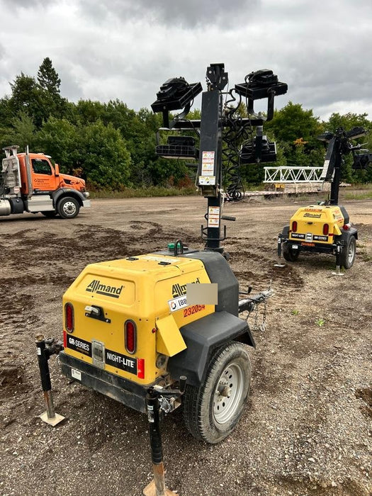 2022 Allmand NLV3GR (4) LED Light Fixture 350W, 23' Vertical Mast, 3kW Prime, Towable, Deep Sea L401, Leveling Jacks, Yanmar T4F 5.8hp