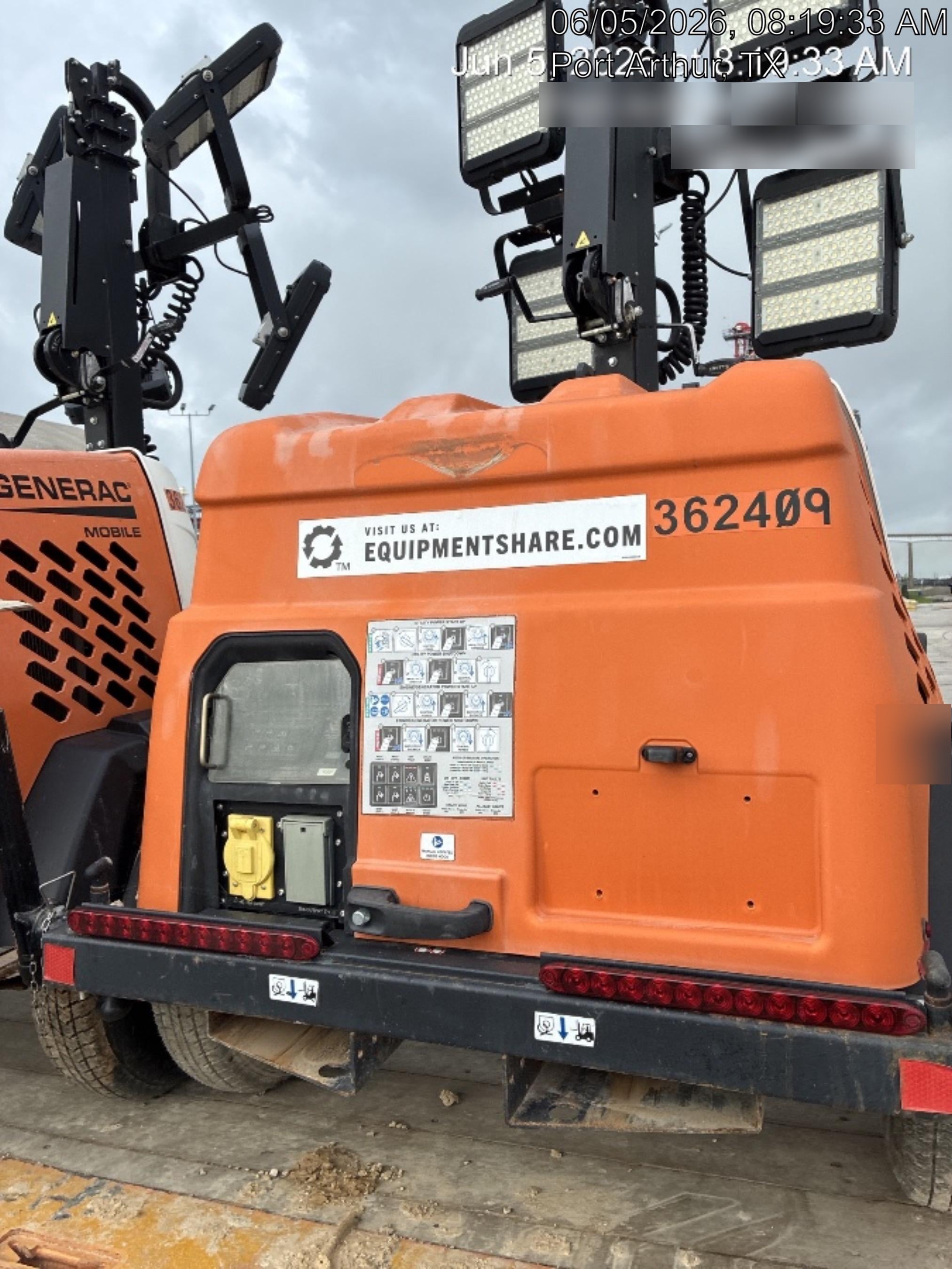 2023 Generac MLT2 Diesel, Flex Switch 120V Input, Powerzone Controller, 
(4) 320W LED Lights, 4kW Generator, 39.9 Gal Fuel Tank, 2" Ball, T3