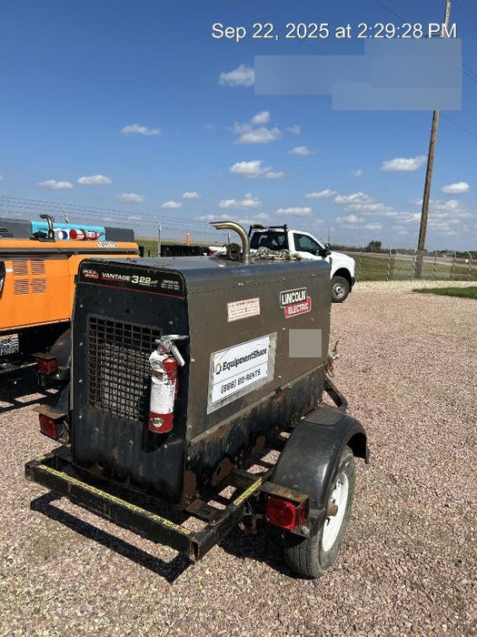 2018 Lincoln Electric Vantage 322 Lincoln Vantage 322 Welder Ready Pak 3 - Vantage 322, Trailer, Fender and light kit, Cable rack