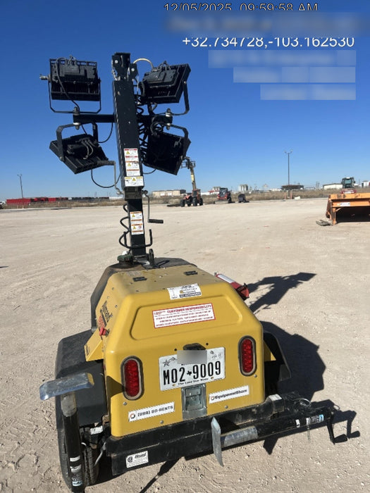 Allmand NLV3GR (4) LED Light Fixture 350W, 23' Vertical Mast, 3kW Prime, Towable, Deep Sea L401, Leveling Jacks, Yanmar T4F 5.8hp