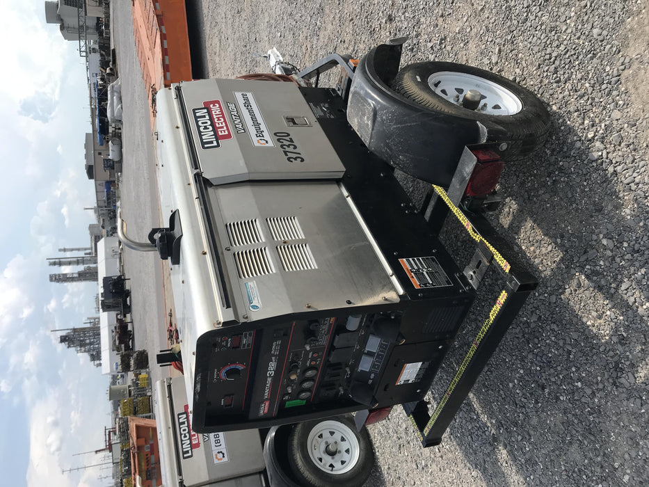 2019 Lincoln Electric Vantage 322 Ready-Pak 3, Two Wheel Trailer, Fender and Light Kit, Cable Rack