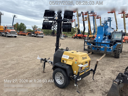 2022 Allmand NLV3GR (4) LED Light Fixture 350W, 23' Vertical Mast, 3kW Prime, Towable, Deep Sea L401, Leveling Jacks, Yanmar T4F 5.8hp