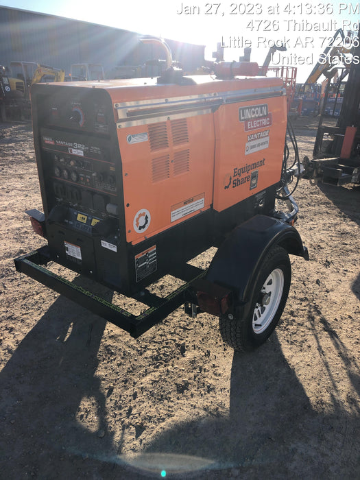 2021 Lincoln Electric Vantage 322 Vantage 322 Ready Pak 3 w/ Decals, ORANGE (includes trailer, cable rack, fender light kit) NO Telematics
