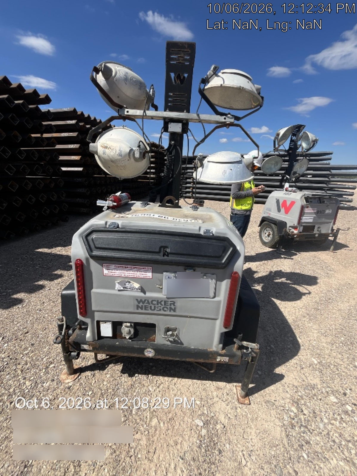 2019 Wacker Neuson LTV6L-MH Wacker Neuson LTV6L Mobile Light Tower w/Fuel Level Sensor Installed
