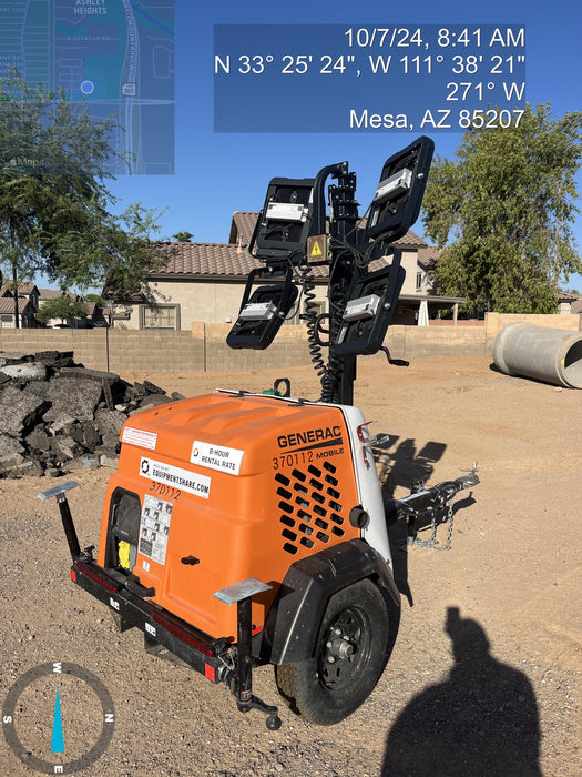 2023 Generac MLT2 Diesel, Flex Switch 120V Input, Powerzone Controller, 
(4) 320W LED Lights, 4kW Generator, 39.9 Gal Fuel Tank, 2" Ball, T3