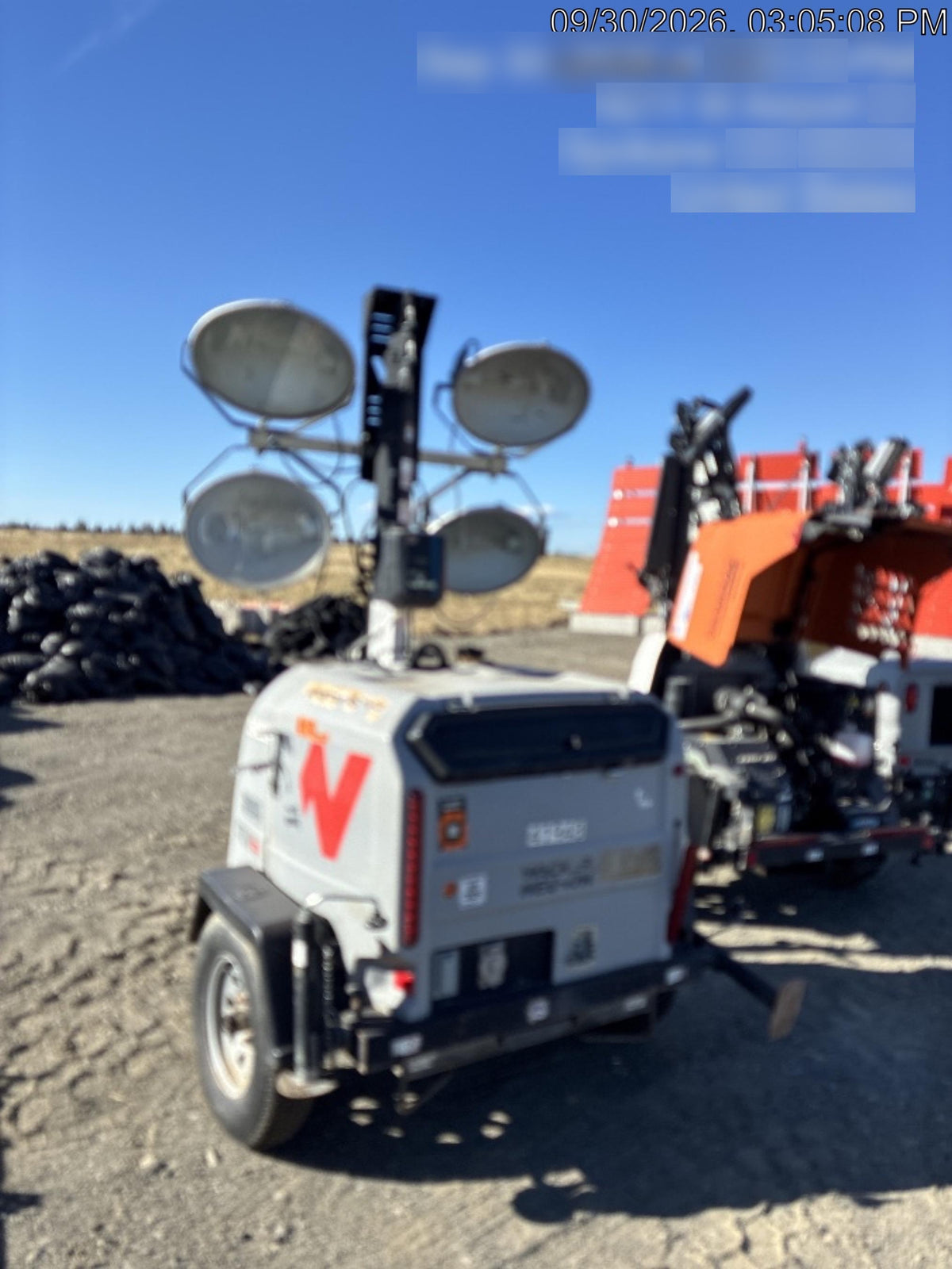 Wacker Neuson LTV6K-MH Power mast, 1100W MH, Fuel Sensors, Wiring Harness