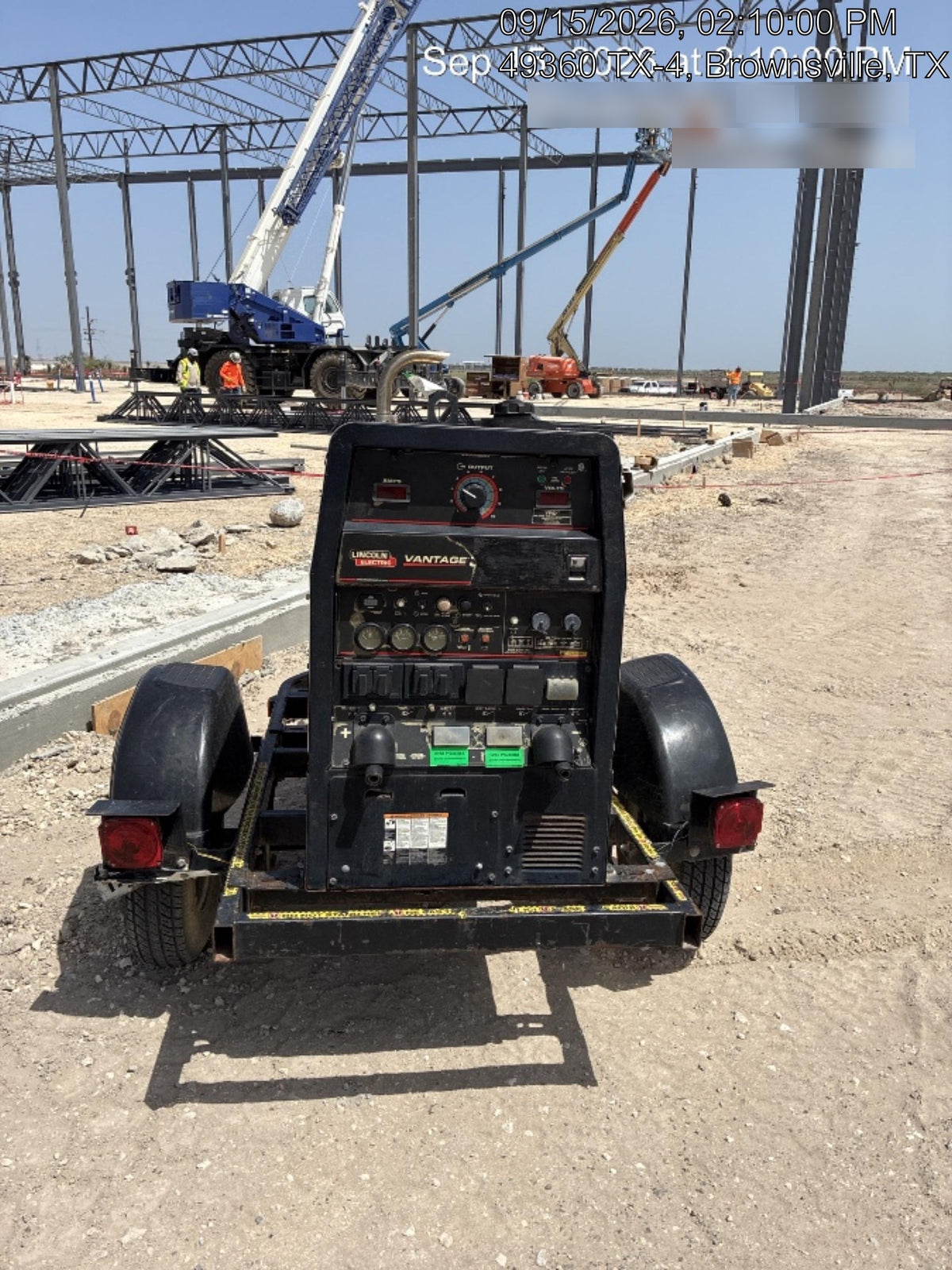 2019 Lincoln Electric Vantage 322 Ready-Pak 3, Two Wheel Trailer, Fender and Light Kit, Cable Rack