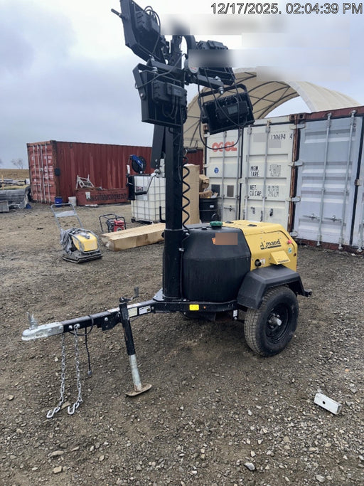 2022 Allmand NLV3GR (4) LED Light Fixture 350W, 23' Vertical Mast, 3kW Prime, Towable, ES Decals, T3