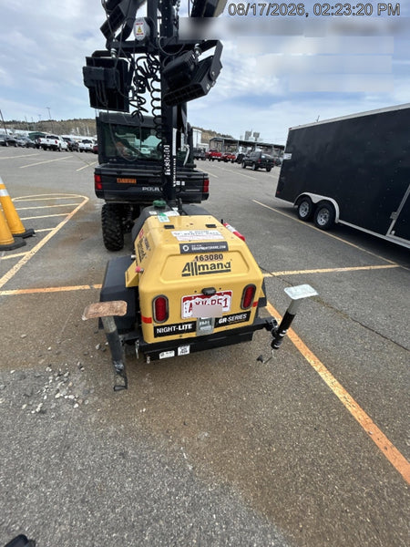 2021 Allmand NLV3GR (4) LED Light Fixture 350W, 23' Vertical Mast, 3kW Prime, Towable, Deep Sea L401, Leveling Jacks, Yanmar T4F 5.8hp
