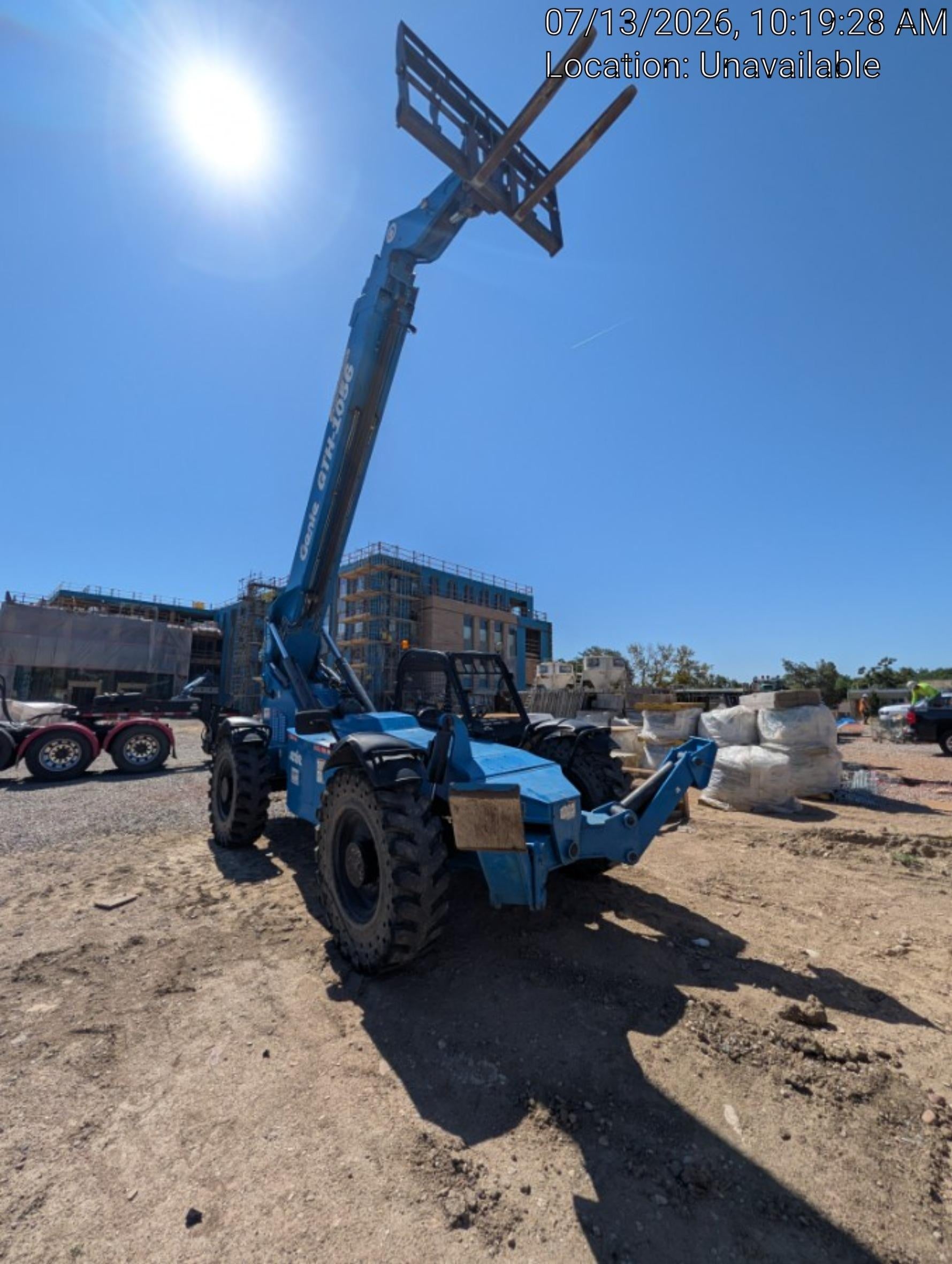 2018 Genie GTH-1056 Genie GTH-1056 w/Open ROPS, Solid Tires, Work Lights, 60" carriage/forks, cab mesh, beacon