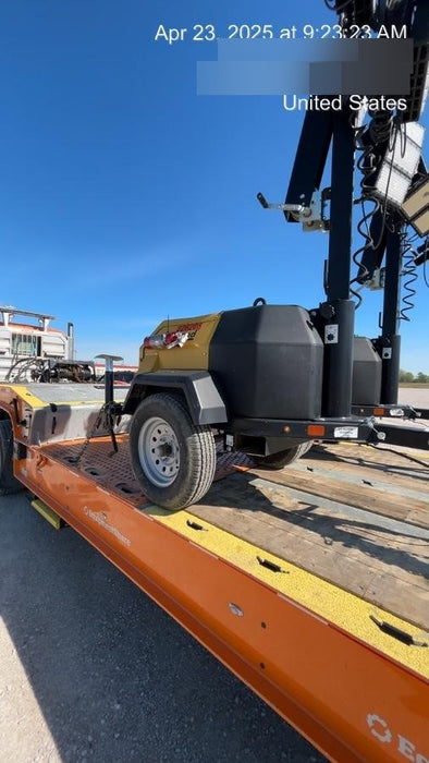 2022 Allmand NLV3GR (4) LED Light Fixture 350W, 23' Vertical Mast, 3kW Prime, Towable, Deep Sea L401, Leveling Jacks, Yanmar T4F 5.8hp