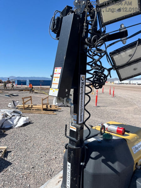 2021 Allmand NLV3GR (4) LED Light Fixture 350W, 23' Vertical Mast, 3kW Prime, Towable, Deep Sea L401, Leveling Jacks, Yanmar T4F 5.8hp